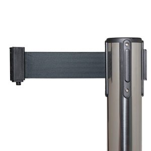 Set di montanti di prolunga 6.6 Ft/2 m cintura retrattile nera barriera per il controllo della folla con Base in metallo - Product Image 1