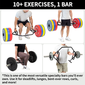 Barre d'entraînement hexagonale ouverte en acier et alliage de haute qualité, portable pour soulever des poids morts, squats, shrugs, entraînement de force - Product Image 5