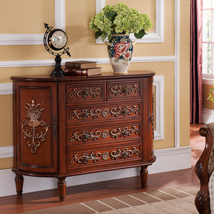 Mobile Laterale <span class=keywords><strong>di</strong></span> Lusso Moderno in Stile Europeo con Pannello in Legno, Cassetto, Disegno Colorato e Intaglio Decorativo per Soggiorno o Ingresso - Product Image 4