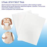 Planche abdominale de compression personnalisée en usine, lot de 3, pour le dos et le ventre, post-chirurgie, avec mousse liposculpture