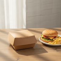 Boîtes d'emballage pour fast-food écologiques pour poulet frit, hamburgers et frites personnalisées à emporter, avec logo personnalisé.