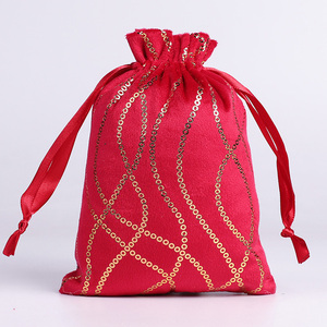 Pochette de Noël en velours de luxe avec cordon de serrage, sac à pommes pour la veille de Noël, sac à bonbons, sac cadeau en soie avec cordon de serrage en aluminium pour Noël - Product Image 5