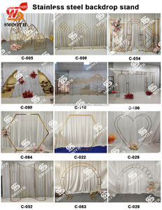 SMOOTH <b>Gold</b> Metal Wedding Arch Backdrop <b>Stand</b> for Party Backdrop Decoration - Product Image 4
