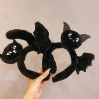 Serre-tête fantaisie en peluche motif araignée de dessin animé et chat noir pour Halloween, serre-tête 3D sombre, accessoire de coiffure unique et nouveau style