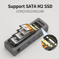Konverter HDD/SSD SATA 2 Bay Tanpa Sekrup, Enclosure SSD Eksternal USB-C 5Gbps untuk Hard Drive 2.5 Inch dan 3.5 Inch dengan Fitur Kloning Offline