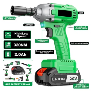20V Cordless Impact Wrench DIY Grade With 320Nm Torque <b>Battery</b> Powered Car Support Local EU Warehouse Drop Shipping CW-20C-2 Cor - Product Image 2