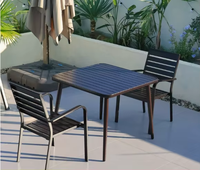 Ensemble de meubles de patio extérieur modernes, robustes, en acier carbone, tables et chaises non pliables, canapé de jardin, imperméable, anti-corrosion