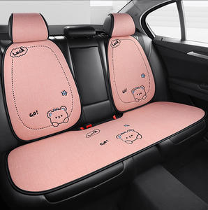 Cuscino Universale Moderno per Sedile Posteriore Auto in Lino con Disegni Cartoon, Set Completo con Protezione per Tre Persone, Decorazione Interna - Product Image 2