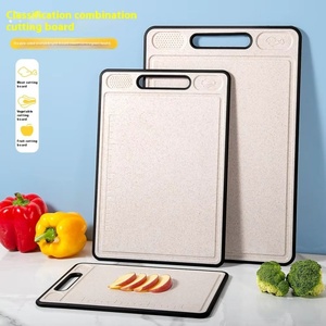 3 Pieces <b>Plastic</b> Cutting Board Double-Sided Chopping Board Sets Kitchen Cutting Board Set for Classification - Product Image 2