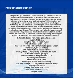 4in1 High Accuracy Portable Gas Detection Alarm Analyzer with Fast Response (T9030S) and Sound Alarm - Product Image 4