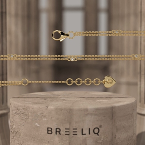 Bracelet en or blanc massif 14 carats à double rangée de diamants pour femmes, bijoux délicats à deux chaînes. - Product Image 1