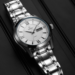 Men's Waterproof Mechanical Wristwatch Solid Steel Strap Dual Calendar Display Design - Product Image 2