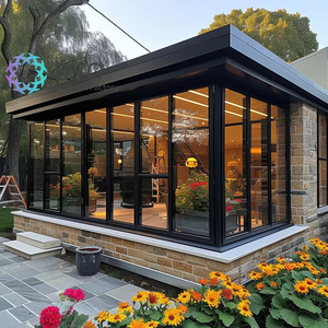 Pérgola de aluminio retráctil LED moderna de lujo, techo de persiana impermeable <span class=keywords><strong>para</strong></span> jardín, balcón, vidrio eléctrico con recubrimiento en polvo, naturaleza - Product Image 1
