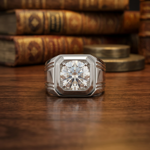 Bague de mariage vintage unisexe Topcarat en moissanite ronde de 3 carats, plaquée argent 925, multi-occasions - Product Image 3