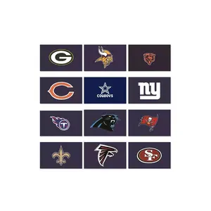 NFL 3X5 Flags <span class=keywords><strong>San</strong></span> Francisco 49ers กำหนดรูปแบบที่กำหนดเองความคงตัวของสีสูง3X5 FT NFL ทีมคู่โลโก้แนวตั้งธงทุกทีม - Product Image 1