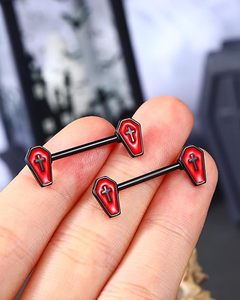 Gaby 14G cráneo gótico personalizado <span class=keywords><strong>pezon</strong></span> oro pezón <span class=keywords><strong>Piercing</strong></span> Anillos rojo sexy pecho accesorios joyería - Product Image 4