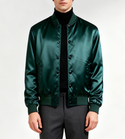 Veste de baseball en satin pour homme avec logo personnalisé, OEM, vente en gros, streetwear, grande taille, décontractée, brillante, rétro années 80-90, style Letterman