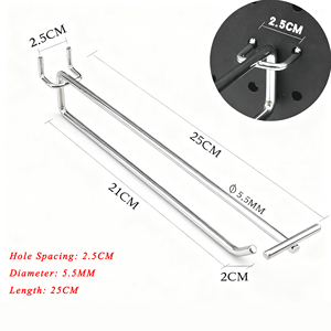 100 Ganchos Plateados para Panel Perforado con Soporte para Etiquetas de Precio - Product Image 6