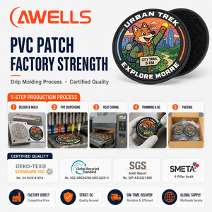 Parche de PVC 3D Personalizado para Urban Trek Adventure, Insignia de Personaje de Goma Suave Personalizada para Ropa y Bolsas AWELLS - Product Image 4