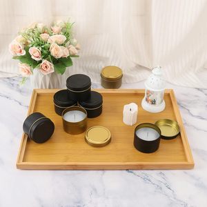 Bamboo Serving <b>Tray</b> Rectangular For <b>Tea</b> Coffee Dessert Display Household Use Solid Color - Product Image 1