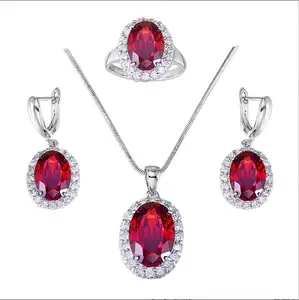 light ruby jewelry set for wedding &party