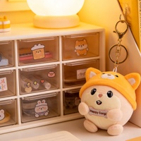 Porte-clés en peluche mini kawaii personnalisé, jouet anti-stress en forme de hamster de dessin animé, vente en gros OEM pour breloque de sac, cadeau mignon