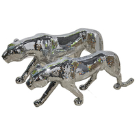 Statue en verre, sculptures d'animaux, léopard, décoration d'intérieur de bureau, à la mode, vente directe d'usine, nouvelle collection
