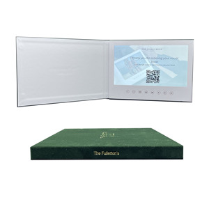 Carte-cadeau en papier de nouvelle conception avec écran LCD pour le marketing Carte de <span class=keywords><strong>brochure</strong></span> vidéo verte de 7 pouces - Product Image 1