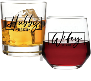 Set <span class=keywords><strong>di</strong></span> Bicchieri da Vino/Whisky Romantici DeeCoo per Lui e Lei, Regalo <span class=keywords><strong>di</strong></span> <span class=keywords><strong>Nozze</strong></span> Unico per Coppie (Mr/Mrs/Sposa/Sposo/Marito/Moglie) Collezione Nuziale 2026 - Product Image 5