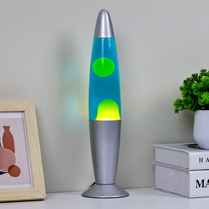 Bullet Shade 13 Inch Plug-In Integrated Home Decor Blue Liquid Green <strong>Lava</strong> <strong>Lamp</strong> <strong>for</strong> Bedroom Relaxation - Product Image 5