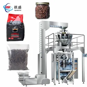 Mesin kemasan biji kopi otomatis, mesin kemasan Multihead vertikal 500g 1kg 2kg untuk Granule