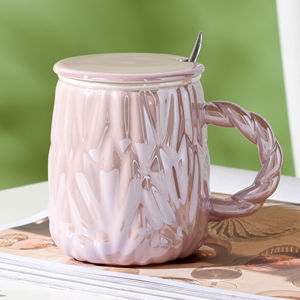 Nordic Style 15 Oz Colorful Tea Milk Coffee <b>Cup</b> <b>Cold</b> Drinking <b>Cups</b> Porcelain Mugs Cute Ceramic Mug With Twist Handle - Product Image 1