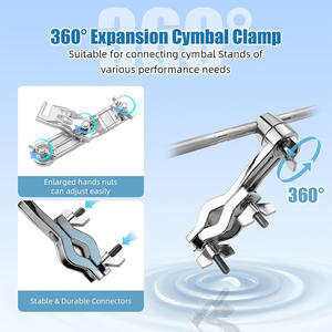 Brazo Curvo para Platillos con Manivela de Trinquete y Parte Superior Móvil, 360° ° Soporte de Extensión para Platillos Splash, Crash y de Efectos - Product Image 5