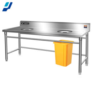 Table de collecte de déchets d'établi mobile <span class=keywords><strong>en</strong></span> acier inoxydable 304 à usage commercial pour hôtels et restaurants équipement de cuisine - Product Image 1