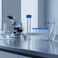 Tube à centrifuger Labtex 50 ml, tube de laboratoire en PP à fond conique pour la collecte de sang, noir bleu, prix bas, garantie 1 an