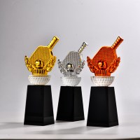 Trofeo de Cristal para Tenis de Mesa con Grabado Láser de Forma Geométrica Personalizable al por Mayor
