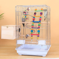 Cage à oiseaux, cage à oiseaux en fer forgé avec plateau supérieur ouvert pour perroquets, canaris, tourtereaux, pinsons, perruches, cage de reproduction pour oiseaux