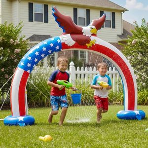 Patriotic Eagle <b>Inflatable</b> Arch Sprinkler Outdoor Water Toy for Kids - Product Image 1