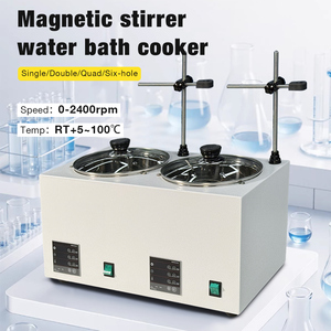 เครื่องกวนสารแบบแม่เหล็กดิจิตอลรุ่นใหม่ พร้อมแท่นทำความร้อนแบบ 2 ช่อง และอ่างน้ำควบคุมอุณหภูมิได้ สำหรับใช้ในห้องปฏิบัติการ - Product Image 1