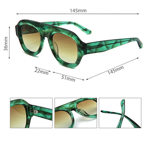 <strong>Round</strong> Green <strong>Frame</strong> <strong>Sunglasses</strong> Oversized High Quality Designer Women Glasses Polarized Uv400 Luxury 2026 Acetate <strong>Sunglasses</strong> - Product Image 5