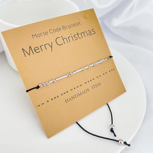 สร้อยข้อมือสแตนเลสสตีลแบบกำหนดเอง ลูกปัดรหัสมอร์ส ฉันรักคุณ เพื่อนซี้ สำหรับคู่รัก เครื่องประดับ - Product Image 5