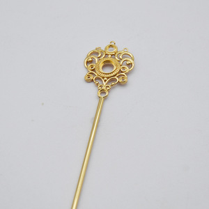 Épingles à cheveux rétro style cour, en bronze coulé, couleur inaltérable, multi-trous, avec pompons, plaquées or et argent, pour coiffures Hanfu et mariages - Product Image 4