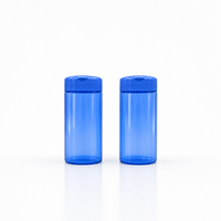 Bouteille d'alimentation en PVC transparent de 100 ml - Pot en plastique de qualité alimentaire - Contenant vide pour compléments alimentaires pour animaux - Bocal avec bouchon à clapet jaune