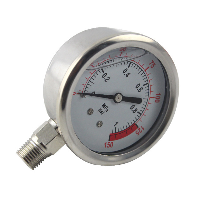 Huae YN60 Stainless Steel Oil-Filled Shock-Resistant Pressure Gauge with Micro-Pressure (0-1MPa) Range