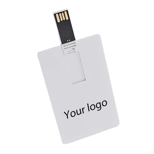Promotional Business Card Flash Drive 2.0 Drive Memory Stick Bulk Pendrive White Plastic USB 2.0 Card Flash Drive