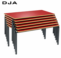 Bureau d'étudiant moderne en forme de glissière pour l'école, la salle de classe, la bibliothèque, le bureau à domicile, table empilable en MDF, garantie de 15 ans, hauteur réglable