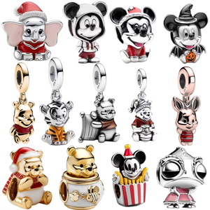 Nuovo Ciondolo in Argento 925 con Zirconi a Forma di Topo, Orso, Elefante e Tazza, Accessorio Minimalista Unisex per Braccialetti Fai-da-Te, <span class=keywords><strong>Gioielli</strong></span> Raffinati - Product Image 2