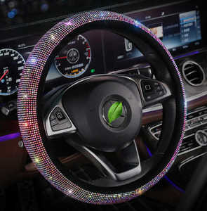 Luxe diamant voiture ceinture de sécurité épaulettes couverture frein à main ensemble Auto volant couvre pour dames Bling Bing voiture accessoires - Product Image 4