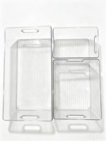 Boîte de rangement transparente en PET, 9 pièces, avec double poignée, étui d'emballage en plastique transparent pour gadgets, bibelots, petites pièces