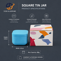 Vente en gros de pots à bougies carrés en métal, étiquettes privées, contenants vides pour bougies de Noël en vrac, boîtes à bougies parfumées portables avec couvercles